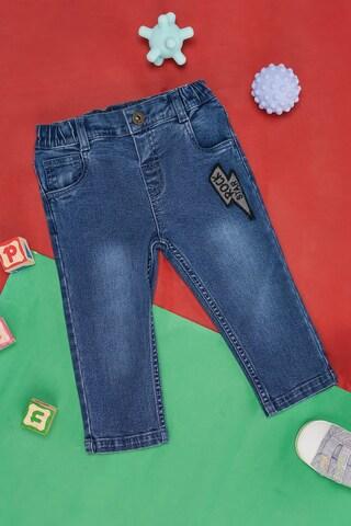 medium blue solid full length  casual baby regular fit  jeans