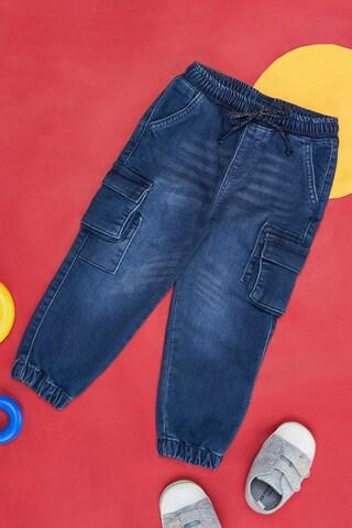 medium blue solid full length  casual baby regular fit  jeans