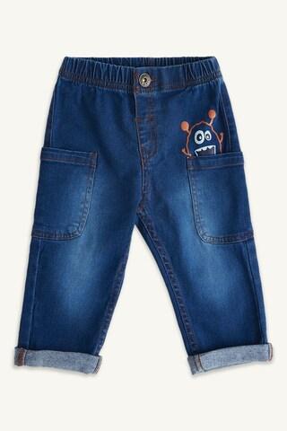 medium blue solid full length casual baby regular fit jeans