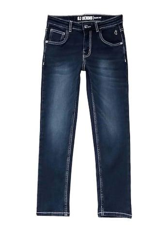 medium blue solid full length casual boys regular fit jeans