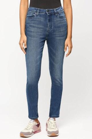 medium blue solid jeans