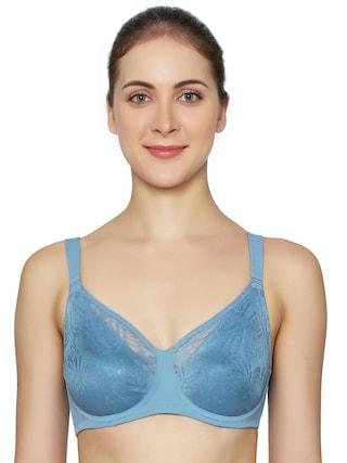 medium blue solid women regular fit bra