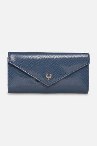 medium blue textured casual polyurethane women wallet