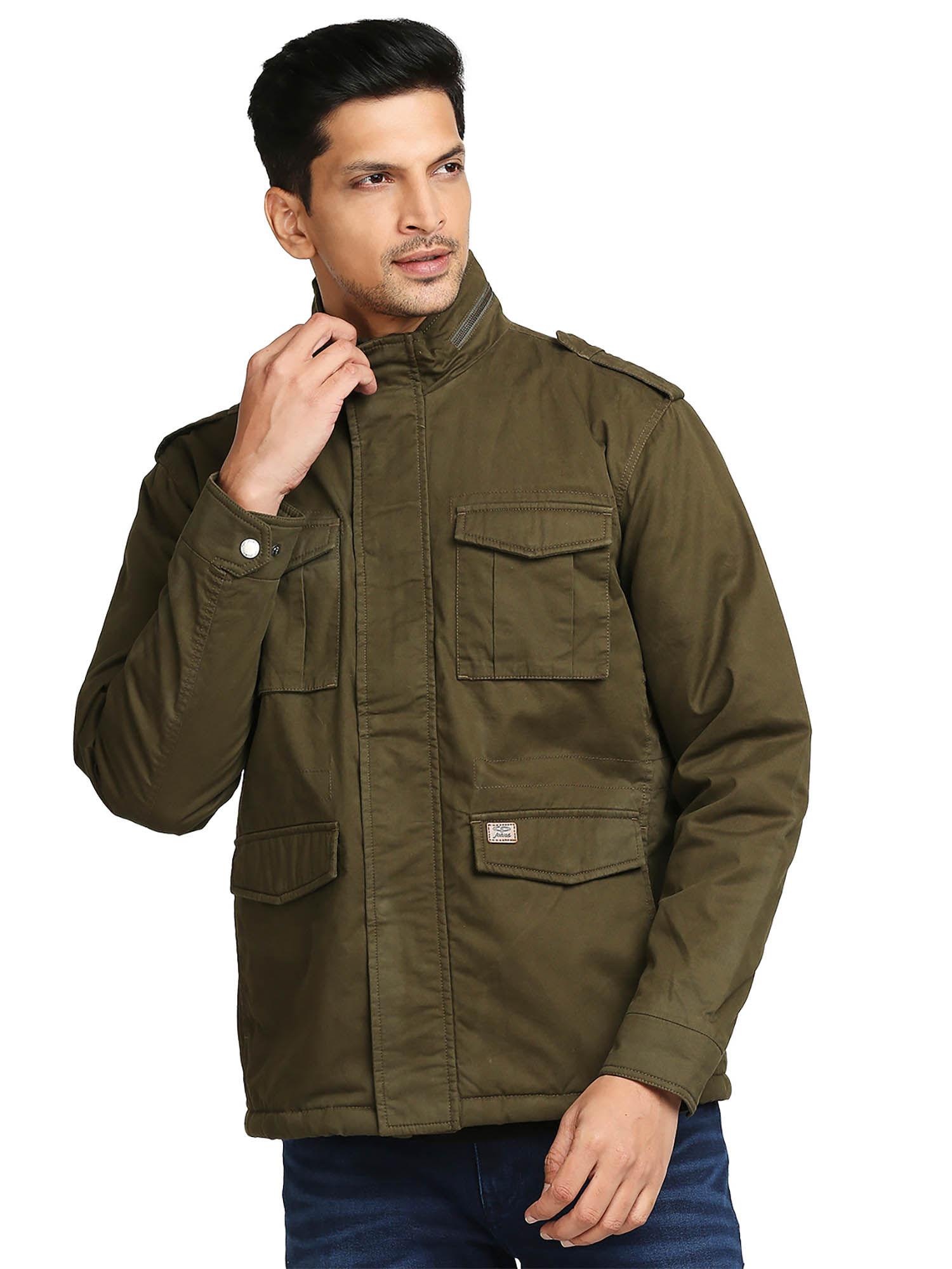 medium green jacket