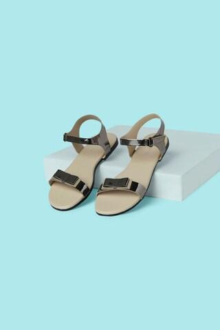 medium grey embellished casual girls flat sandals