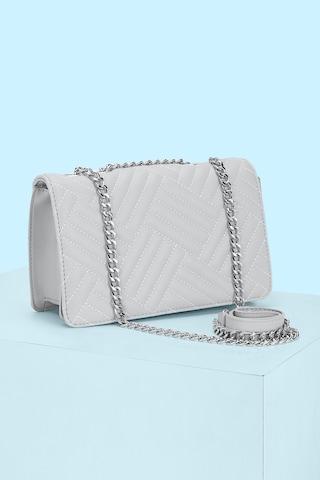 medium grey patterned casual pu women cross body bags