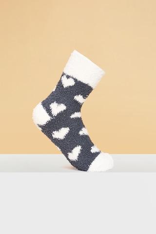 medium grey print polyester, spandex socks