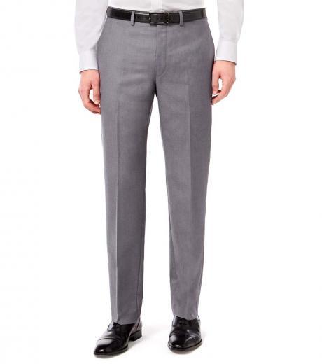 medium grey slim-fit dress pants