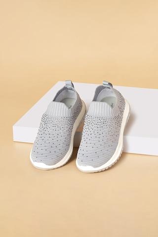 medium grey slip on casual girls sport shoes