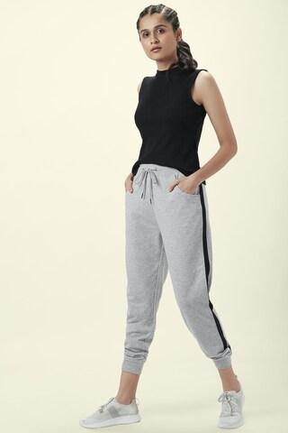 medium grey solid ankle-length casual women regular fit joggers