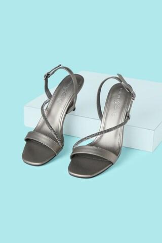 medium grey solid casual women heel sandals