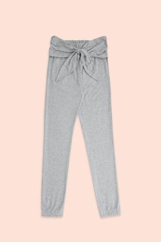 medium grey solid full length casual girls regular fit track pants