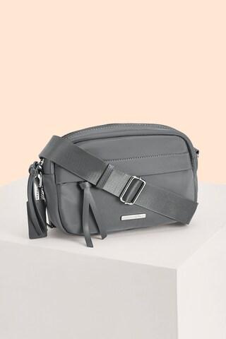 medium grey zipper detail casual polyester women cross body bag