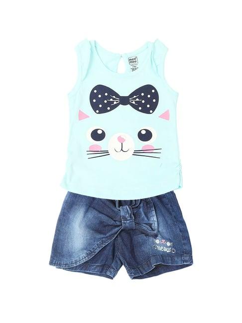 mee-mee-kids-blue-printed-top-with-shorts
