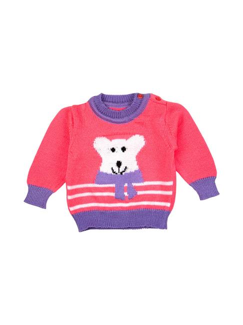 mee mee kids pink & purple printed sweater