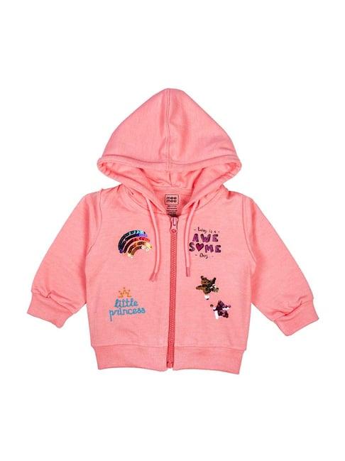 mee mee kids coral embellished hoodie
