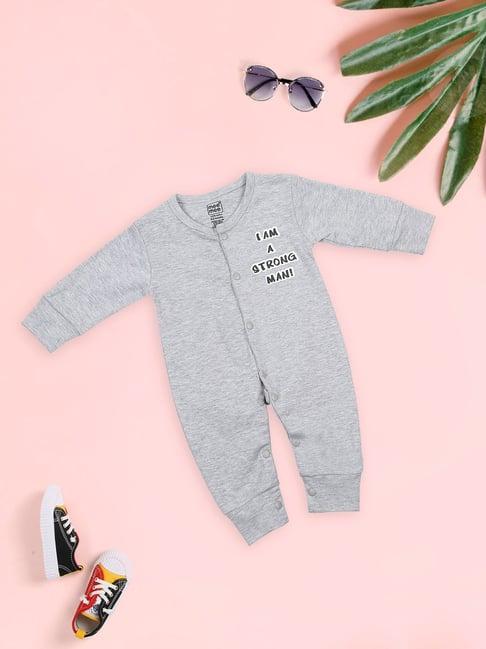 mee mee kids grey textured full sleeves romper