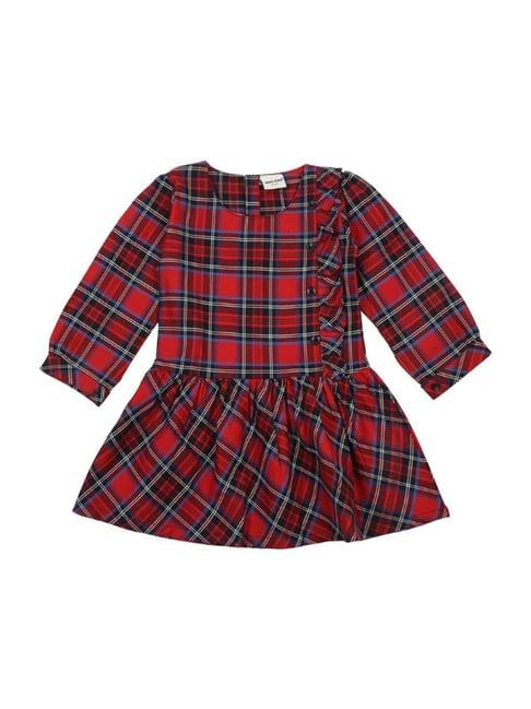 mee mee kids multicolor checks full sleeves dress