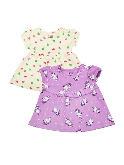 mee mee kids multicolor cotton printed dresses - pack of 2