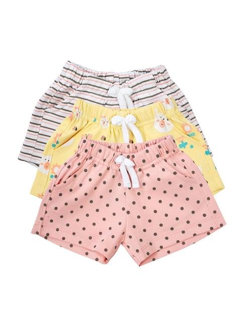 mee mee kids multicolor cotton printed shorts (pack of 3)