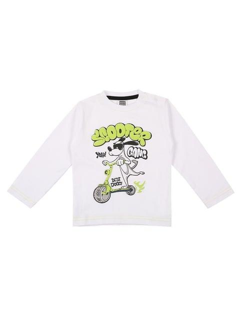 mee mee kids white printed full sleeves t-shirt