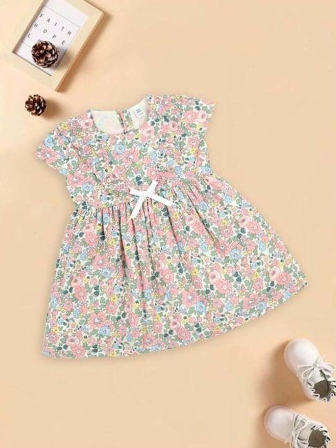 mee mee printed cotton dress for girls - pink