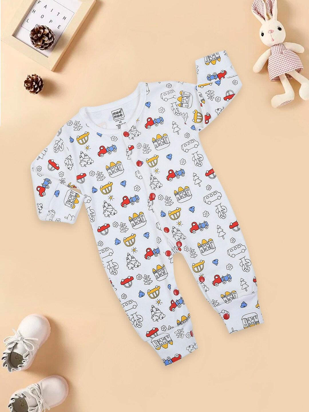 meemee infant printed pure cotton romper