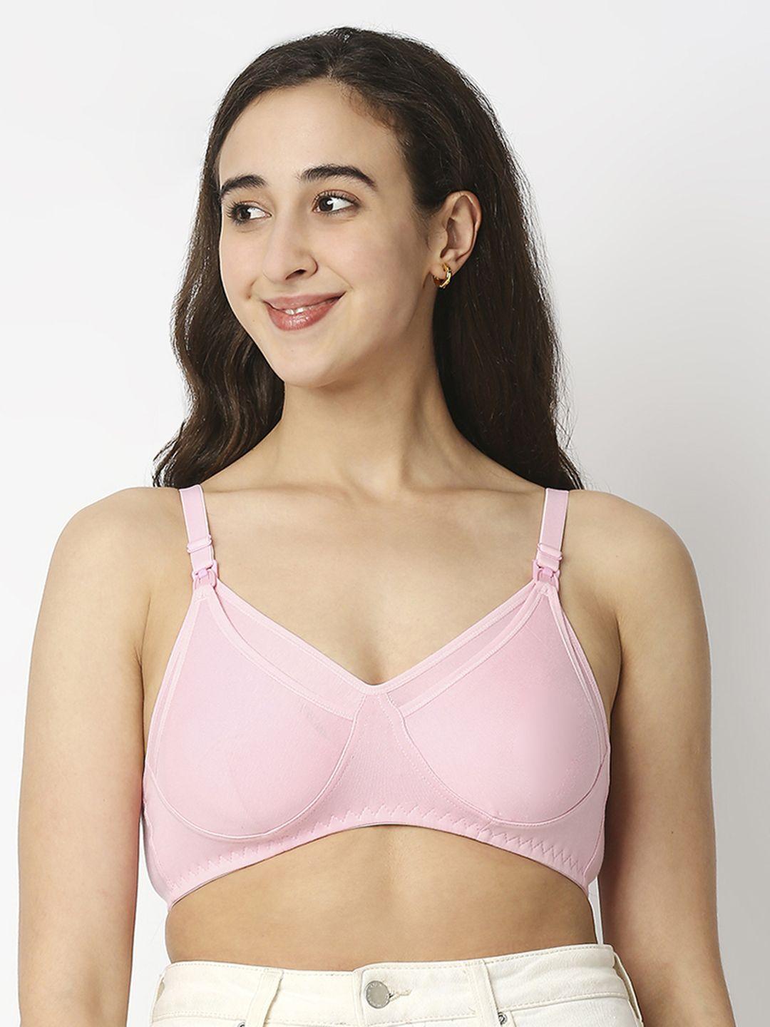 meemee cotton maternity nursing bra with seamless full coverage lightly padded non-wired