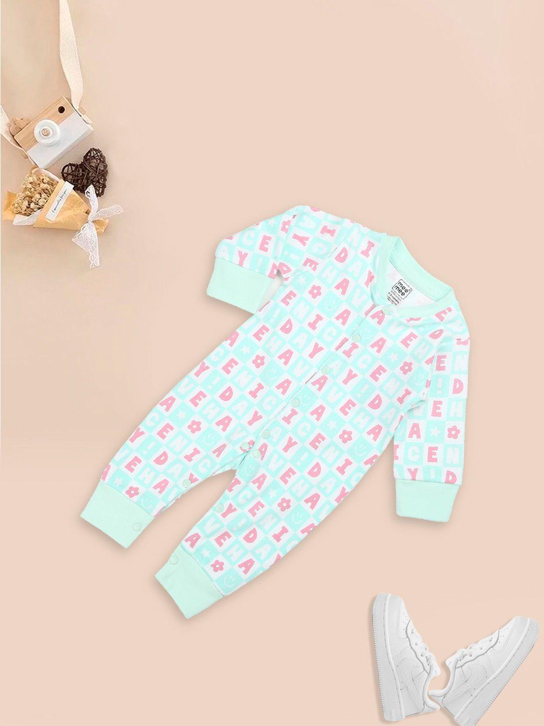 meemee infant printed cotton romper