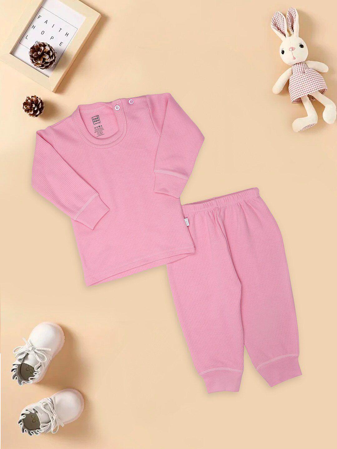 meemee infant ribbed cotton thermal set