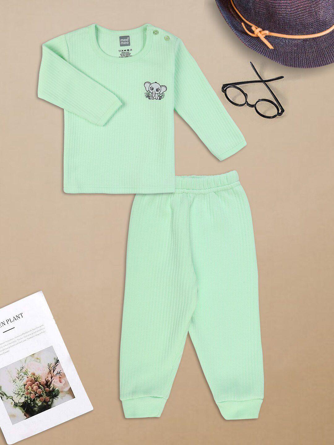 meemee infant ribbed cotton thermal set