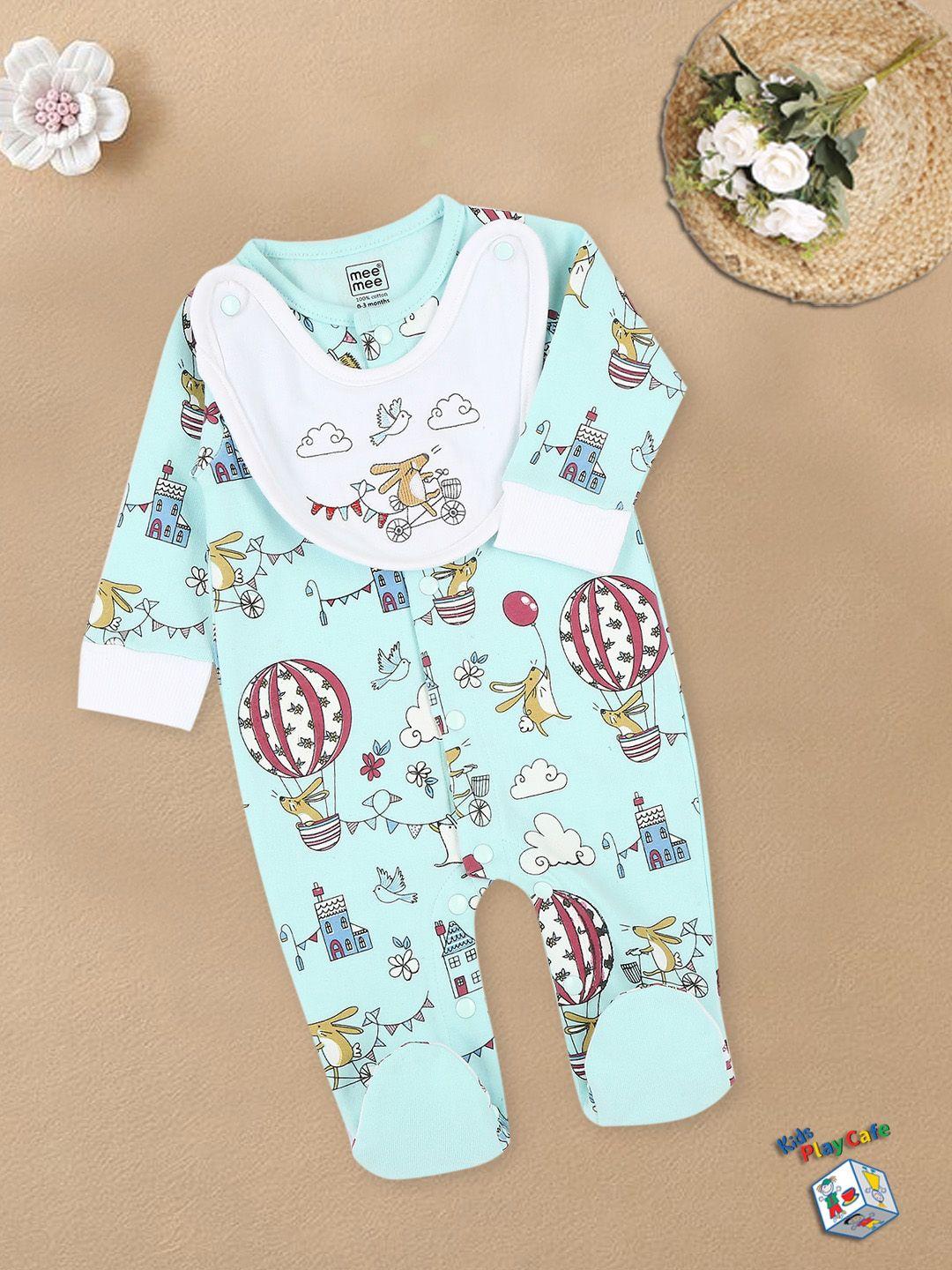 meemee infants printed cotton rompers