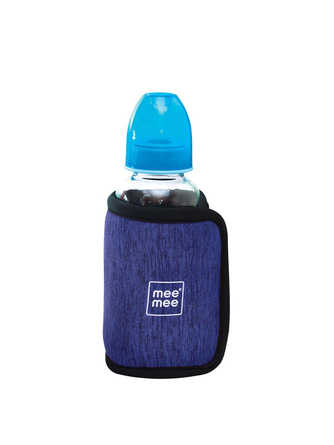 meemee kids blue printed feeding bottle cover