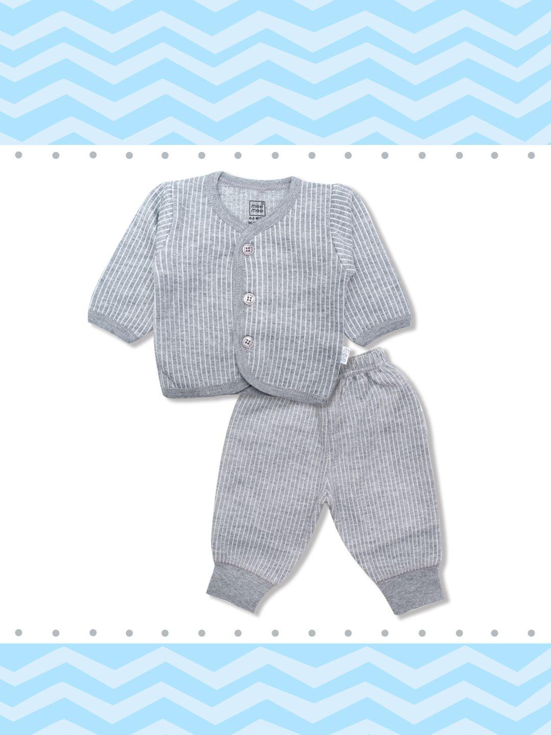 meemee kids charcoal grey striped shirt with joggers