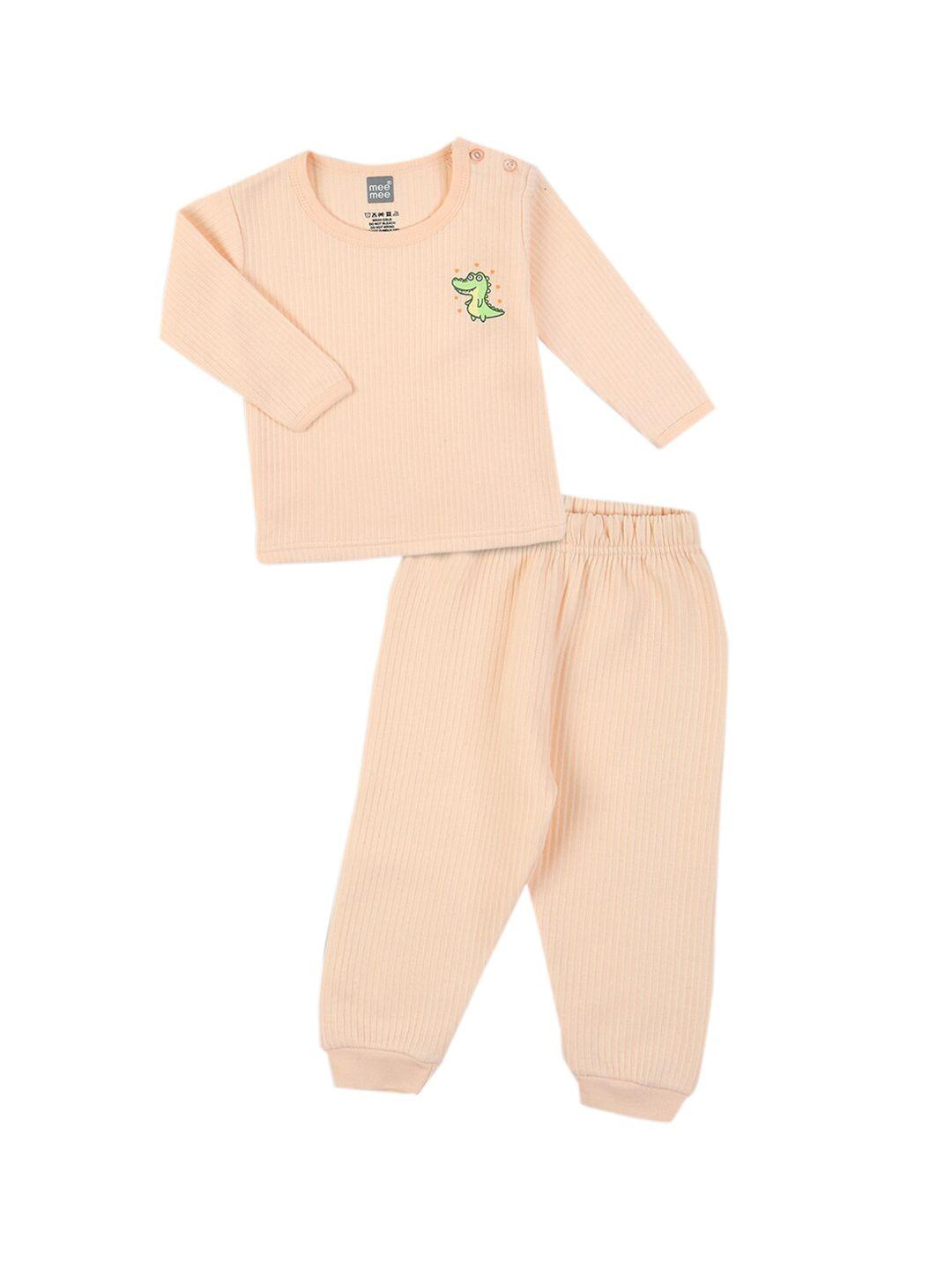 meemee kids ribbed knitted thermal set