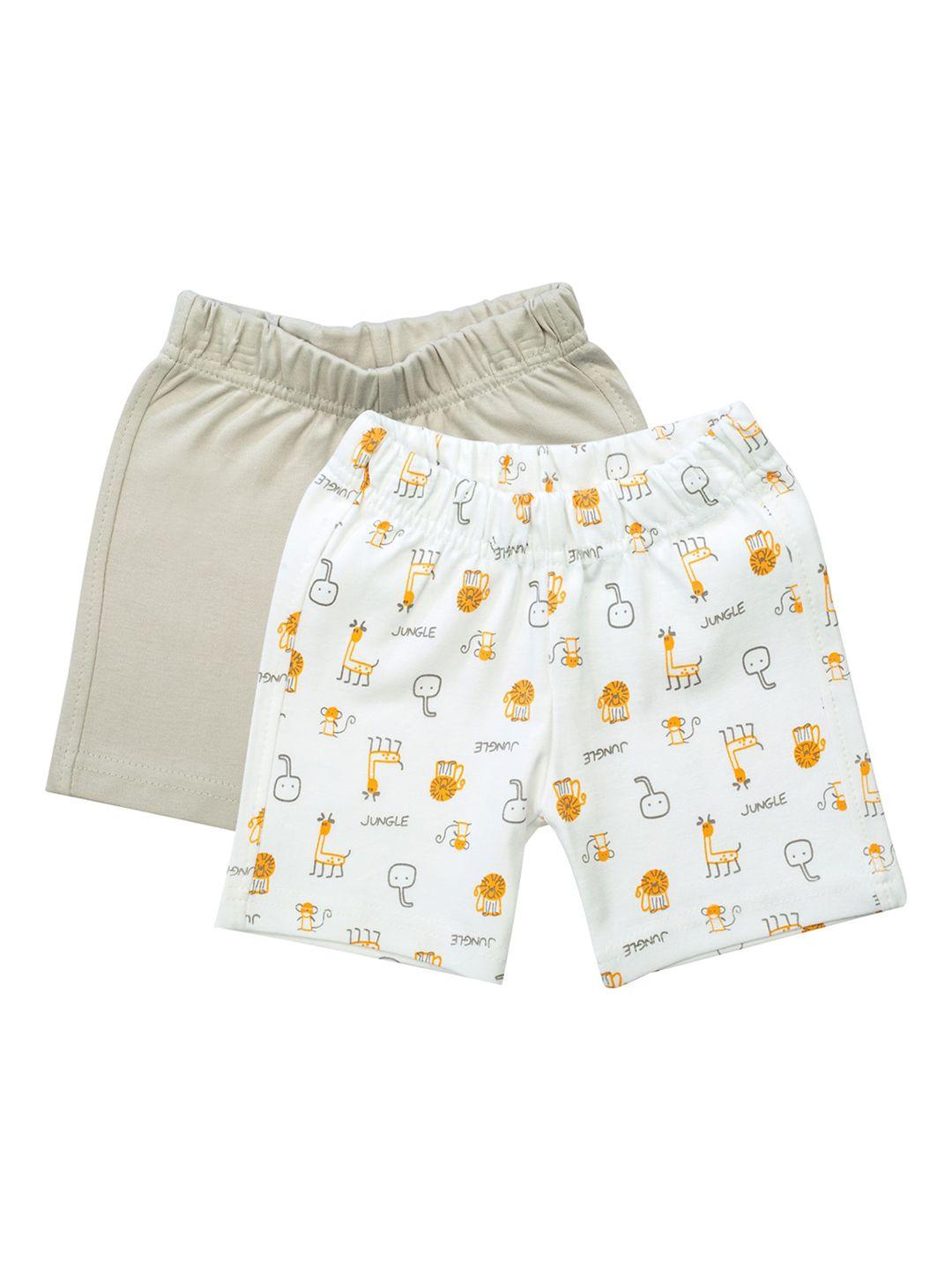 meemee unisex kids pack of 2 printed regular shorts