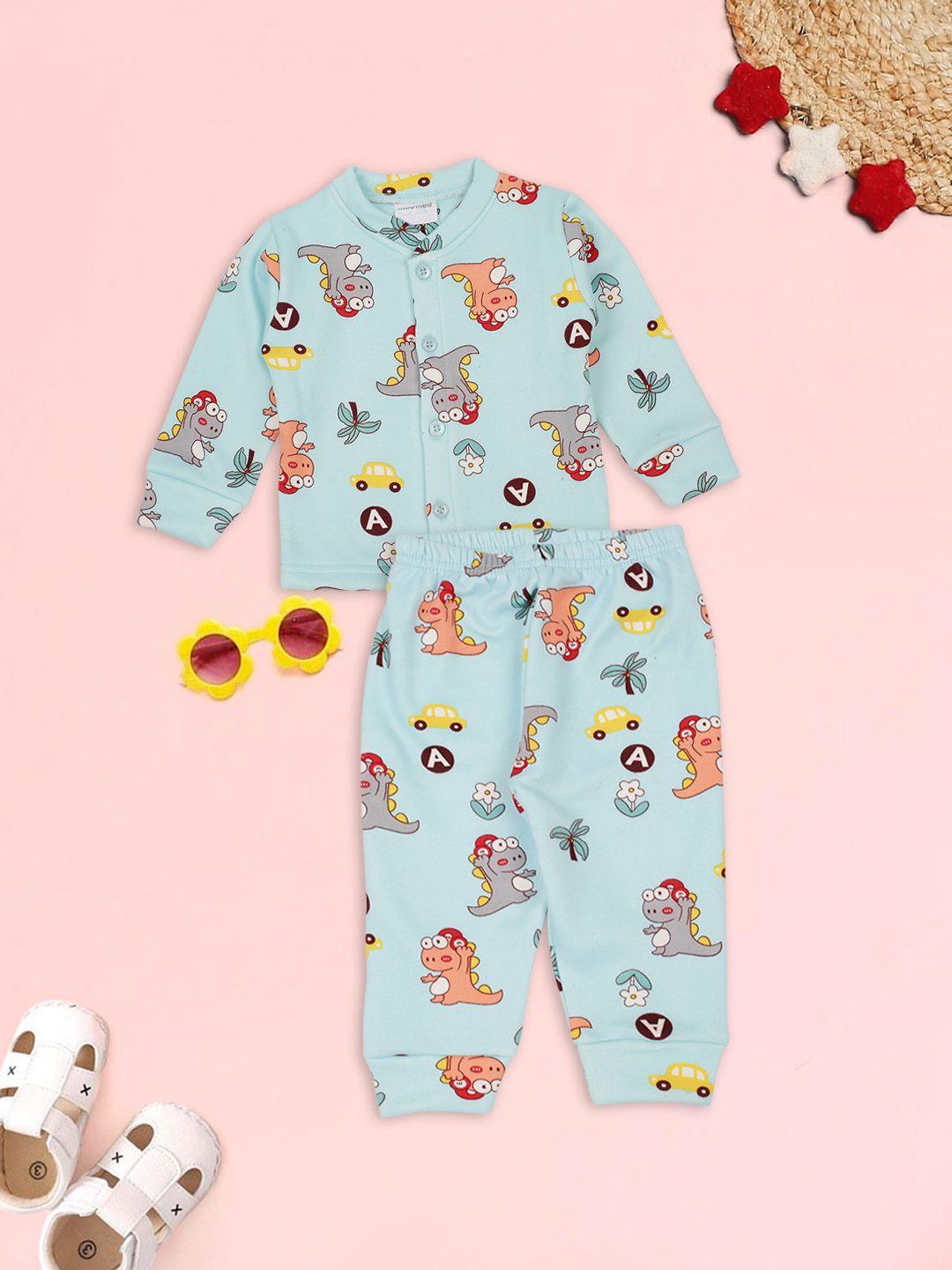 meemee unisex kids printed night suit