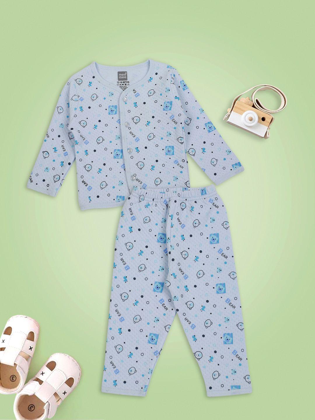 meemee unisex kids printed night suit