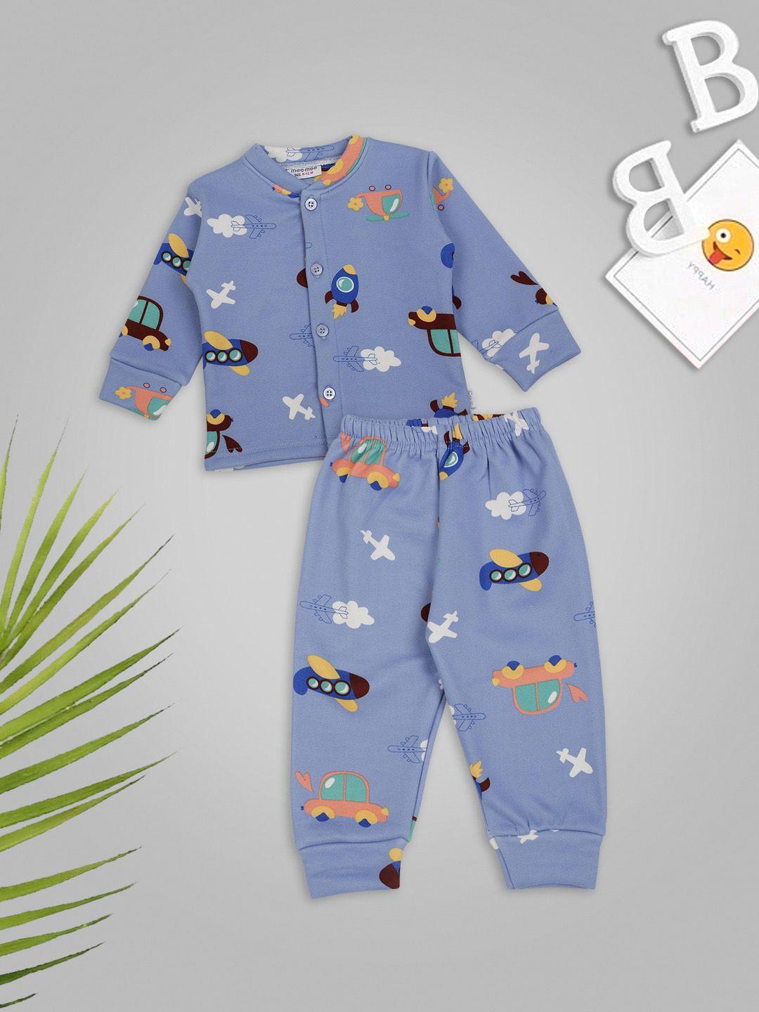 meemee unisex kids printed night suit