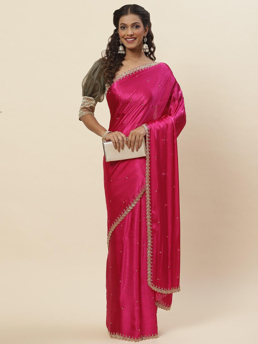 meena bazaar embellished saree