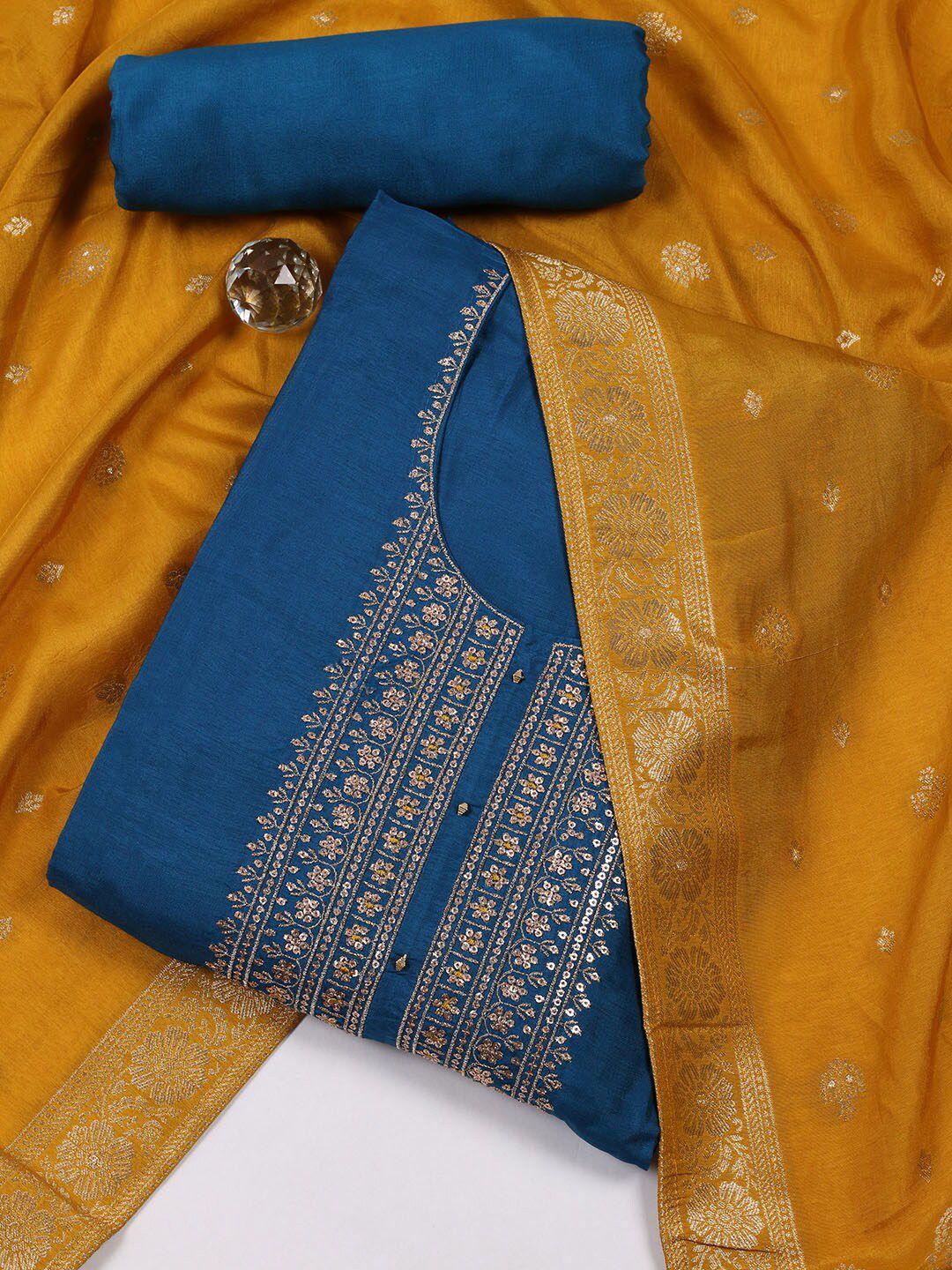 meena bazaar embellished sequinned detailed unstitched dress material