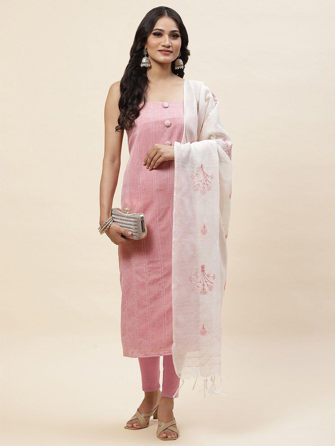 meena bazaar embroidered unstitched dress material