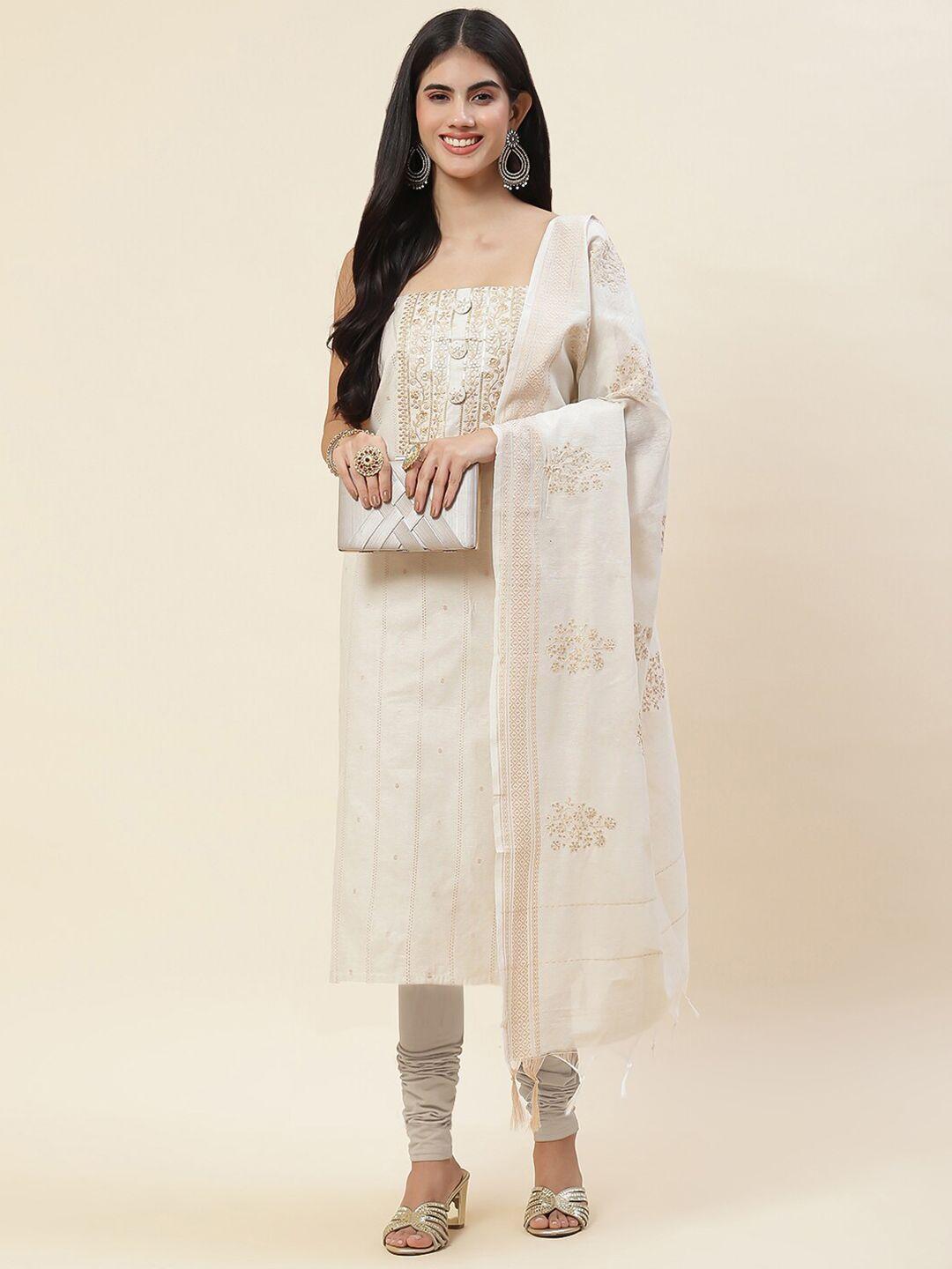 meena bazaar ethnic mitifs embroidered unstitched dress material