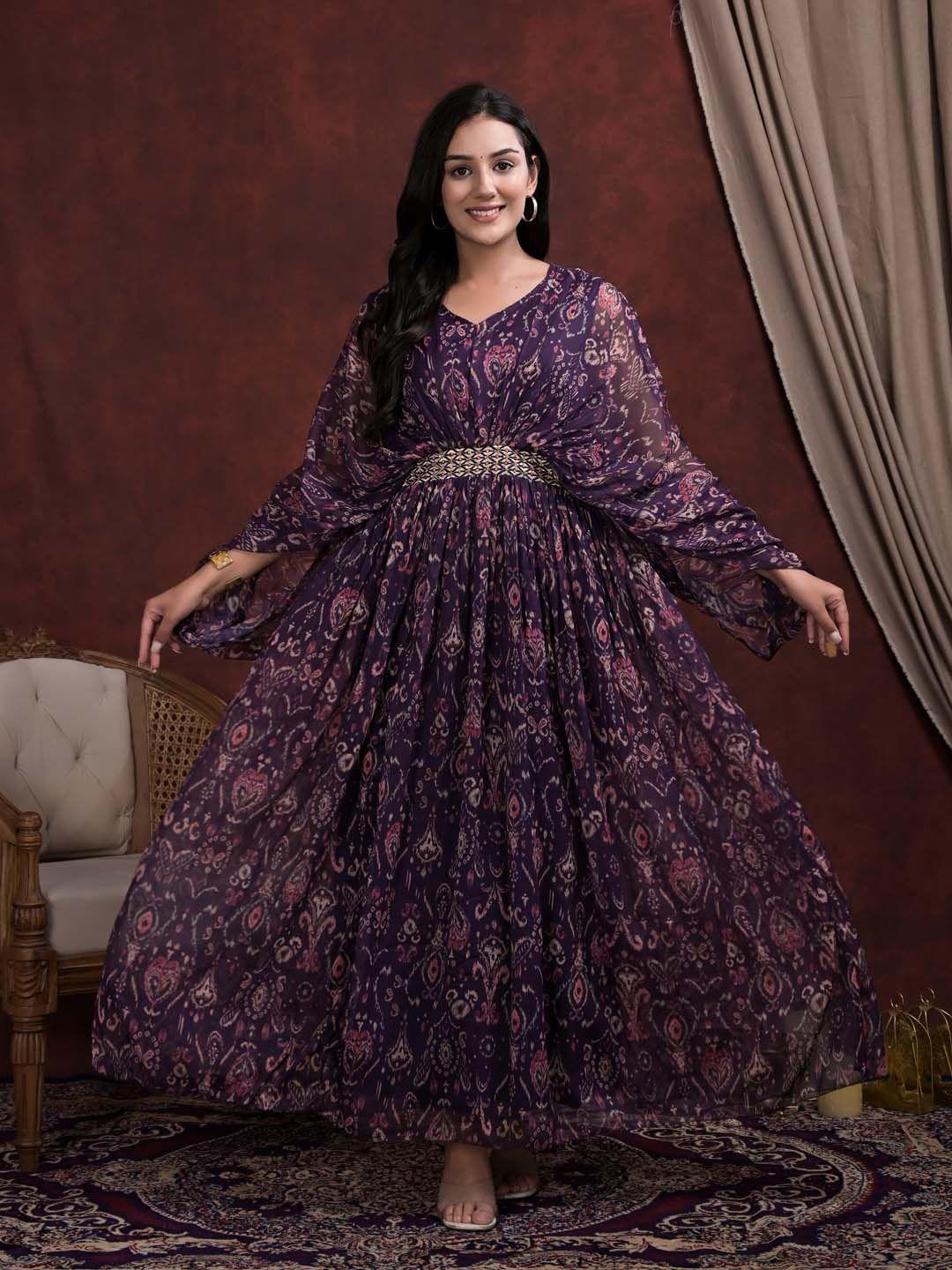 meena bazaar ethnic motifs print kaftan dress