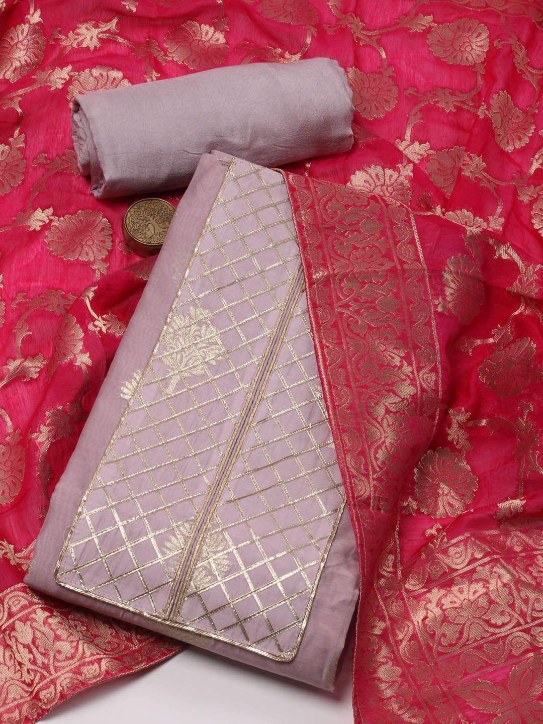 meena bazaar ethnic motifs woven design art silk unstitched dress material