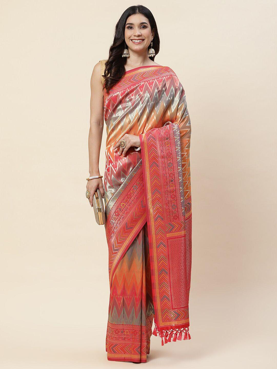 meena bazaar ethnic motifs woven design zari art silk banarasi saree