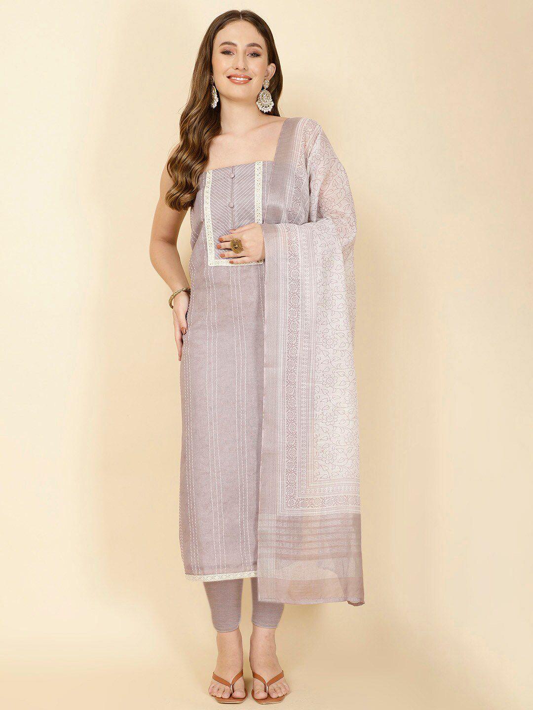 meena bazaar linen unstitched dress material