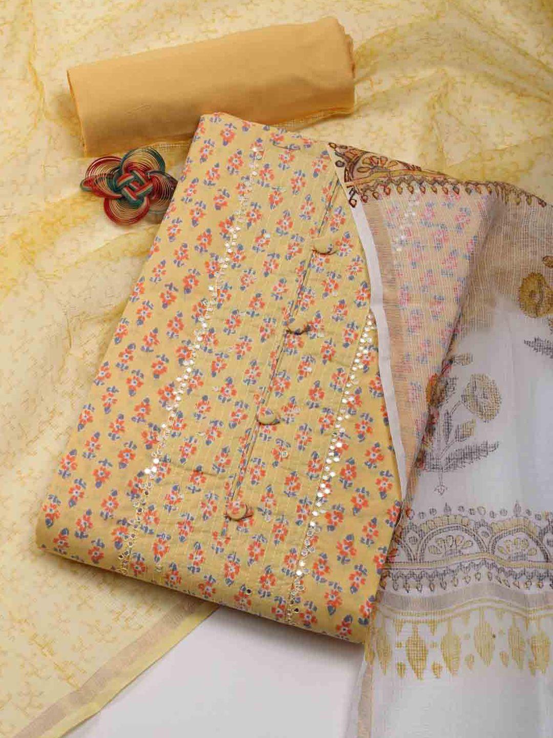 meena bazaar printed cotton unstitched dress material