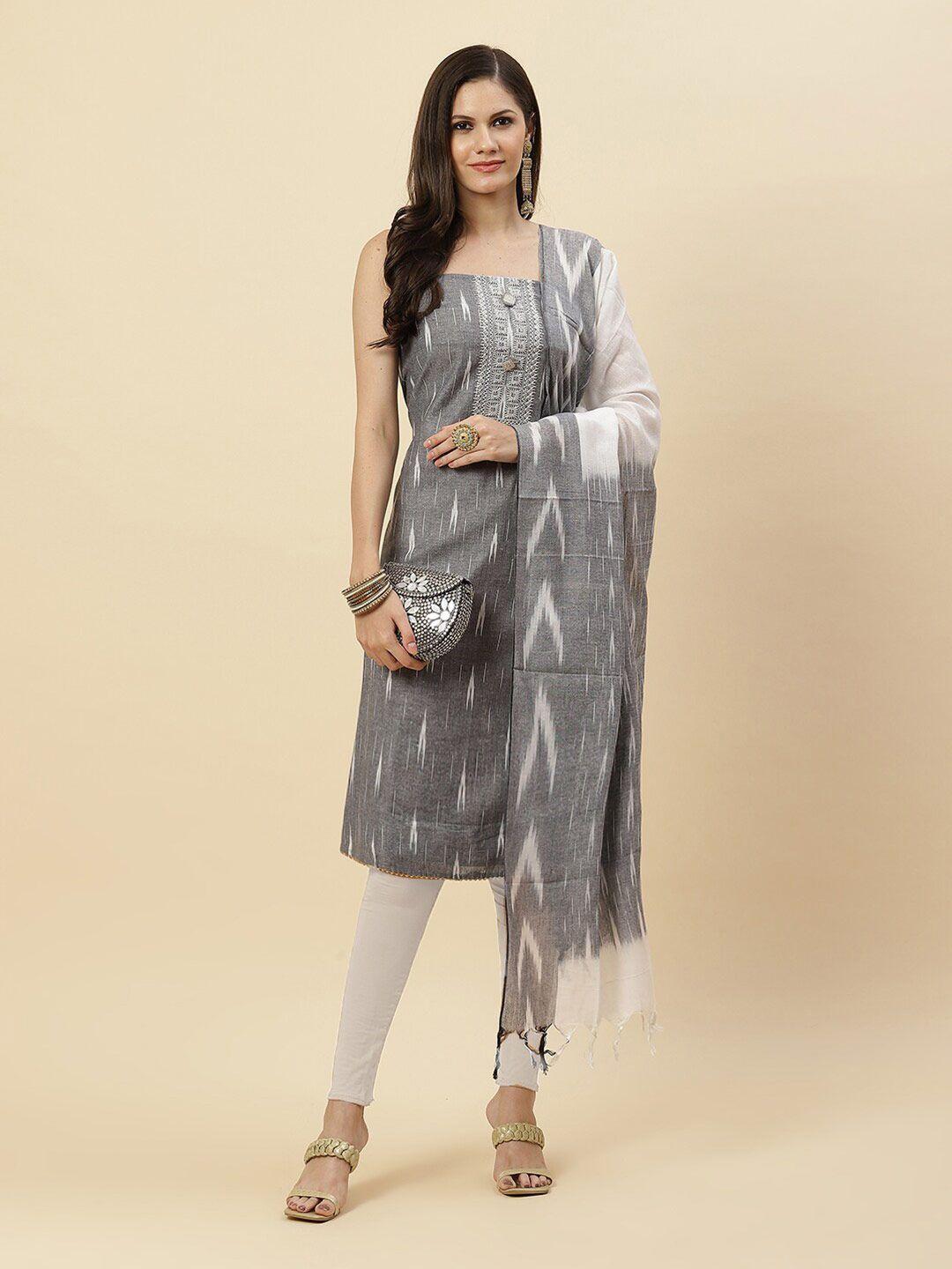 meena bazaar printed pure cotton unstitched dress material