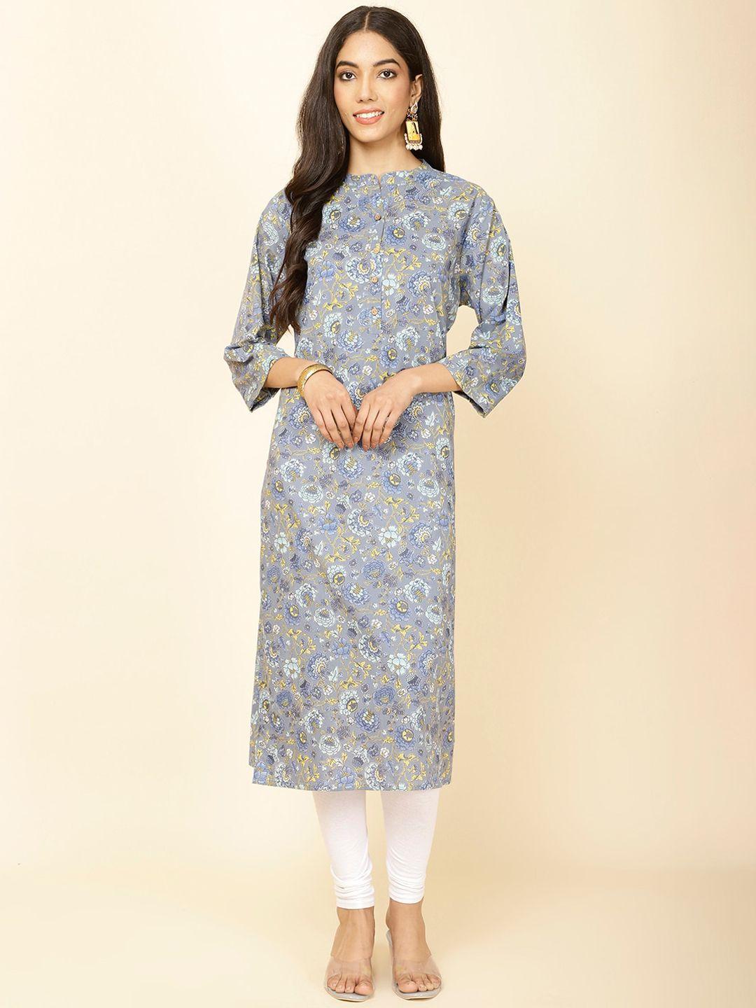 meena bazaar women floral printed flared sleeves kurta